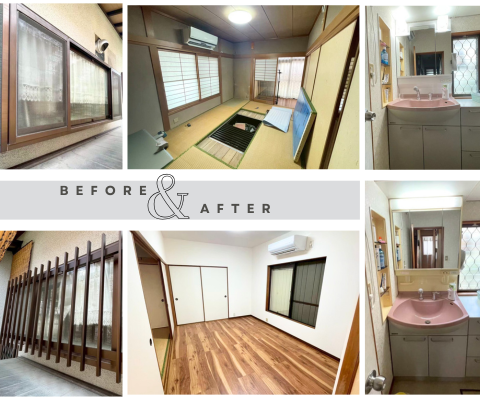 和室から洋室・洗面上部リフォーム